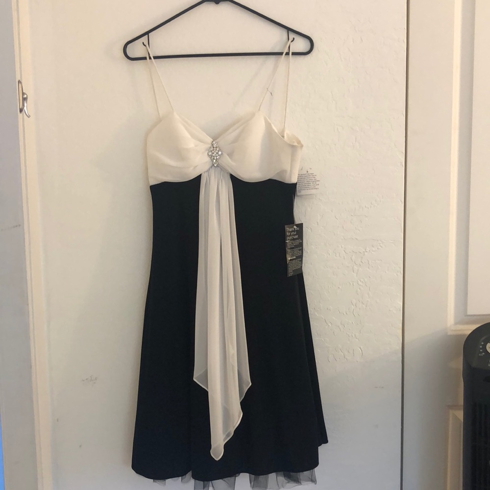 black and white dress